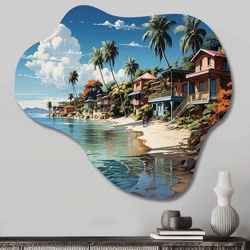 Beach Tropical Vibes - Asymmetric Metal Wall Art